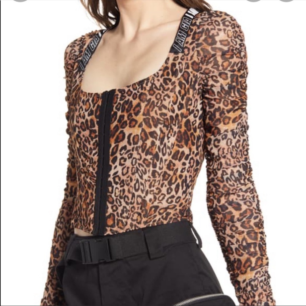 I am Gia deadstock corset cheetah top